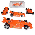 Indy/ Formula Style Die Cast 3" Orange Race Car - Full Color Imprint Both Sides